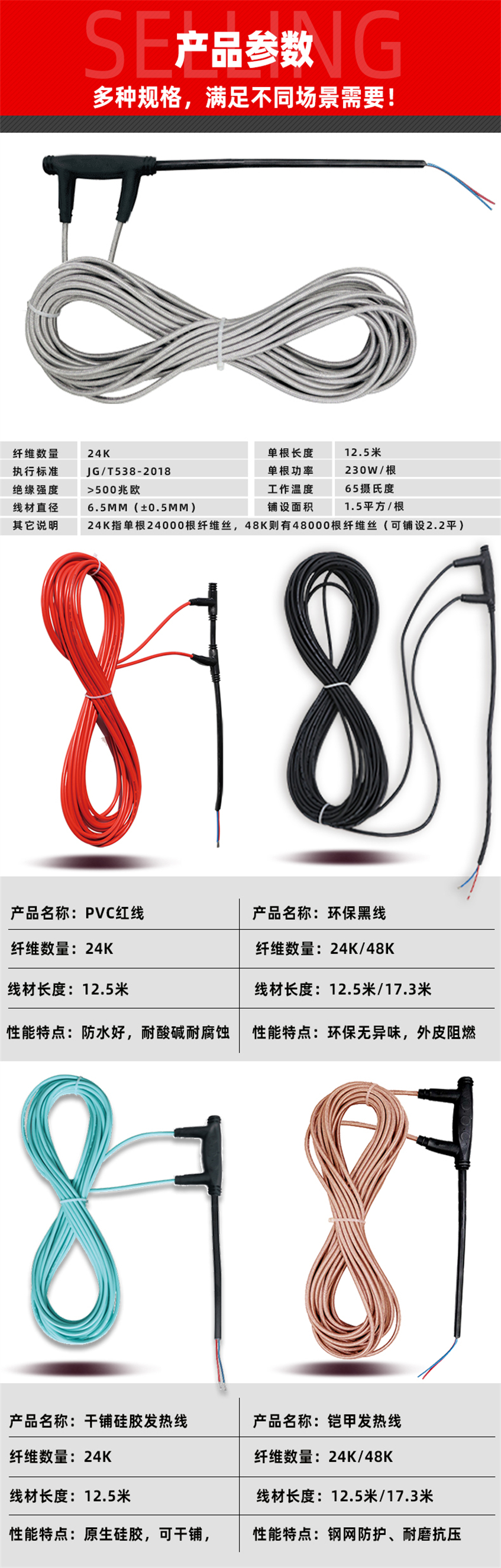 24K-銀裝鎧甲石墨烯電地暖發(fā)熱線(xiàn)